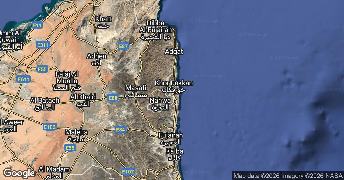 92.99.192.0 Khawr Fakkān, Sharjah, 🇦🇪 United Arab Emirates